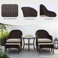 thumbnail image 3 of MeetLeisure 5-Piece Wicker Patio Furniture Set, Outdoor Chairs with Ottomans and Cushions, Beige, 3 of 12