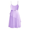thumbnail image 4 of MSemis Kids Girls Solid Color Lyrical Dance Dress Sleeveless Leotard Skirt, 4 of 6