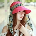 thumbnail image 4 of Penkiiy Women Sun Hats Sun Protection Neck Shield Flap Cap Summer Wide Brim Hat with Silk Neck Flap for Girl Lady Hot Pink, 4 of 7