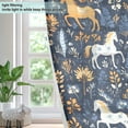 thumbnail image 4 of Full Horses Leaves Blackout Curtains Thermal Insulation 63 inch Grommet for Bedroom Living Room Bathroom Kitchen Windows 2 Pack, 4 of 6