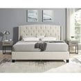 thumbnail image 2 of [Luckynote]Astral 3-Piece Upholstered Bedroom Set, Tufted Wingback Bed with Two Gray Nightstands, 2 of 11
