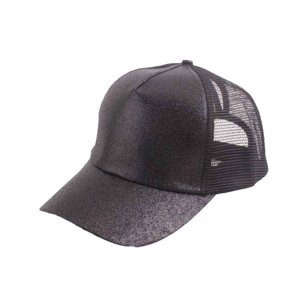 Qarigey Gorra de béisbol de poliéster con correa ajustable para protección solar y gorra de béisbol transpirable Sombreros negro