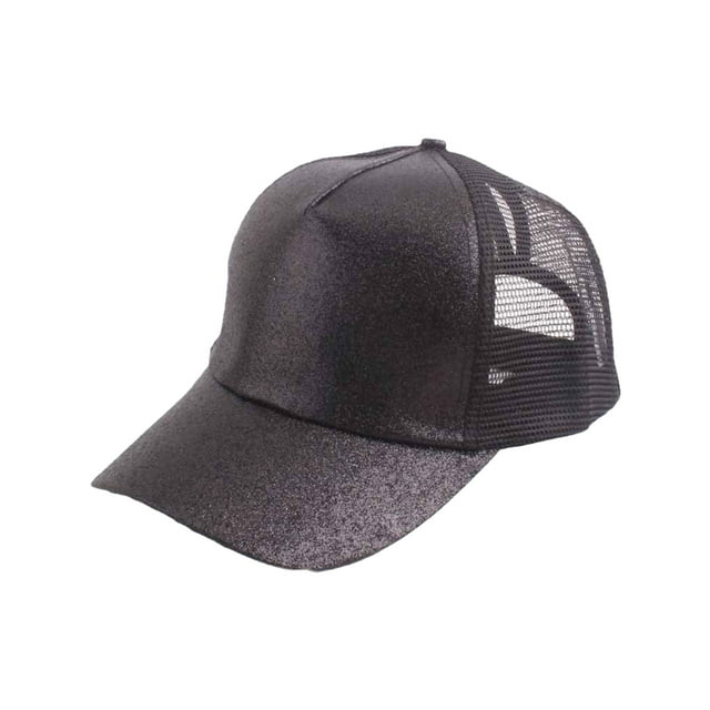 kurtrusly Protection Solaire en Polyester Casquette de Baseball avec Sangle Réglable et Respirant Style Sportif Chapeau de Baseball Noir