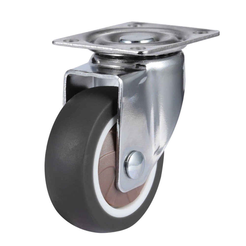 Details about   360 Degs Universal Roller Swivel Plate Casters Rubber Wheels w/ Lock Brake 