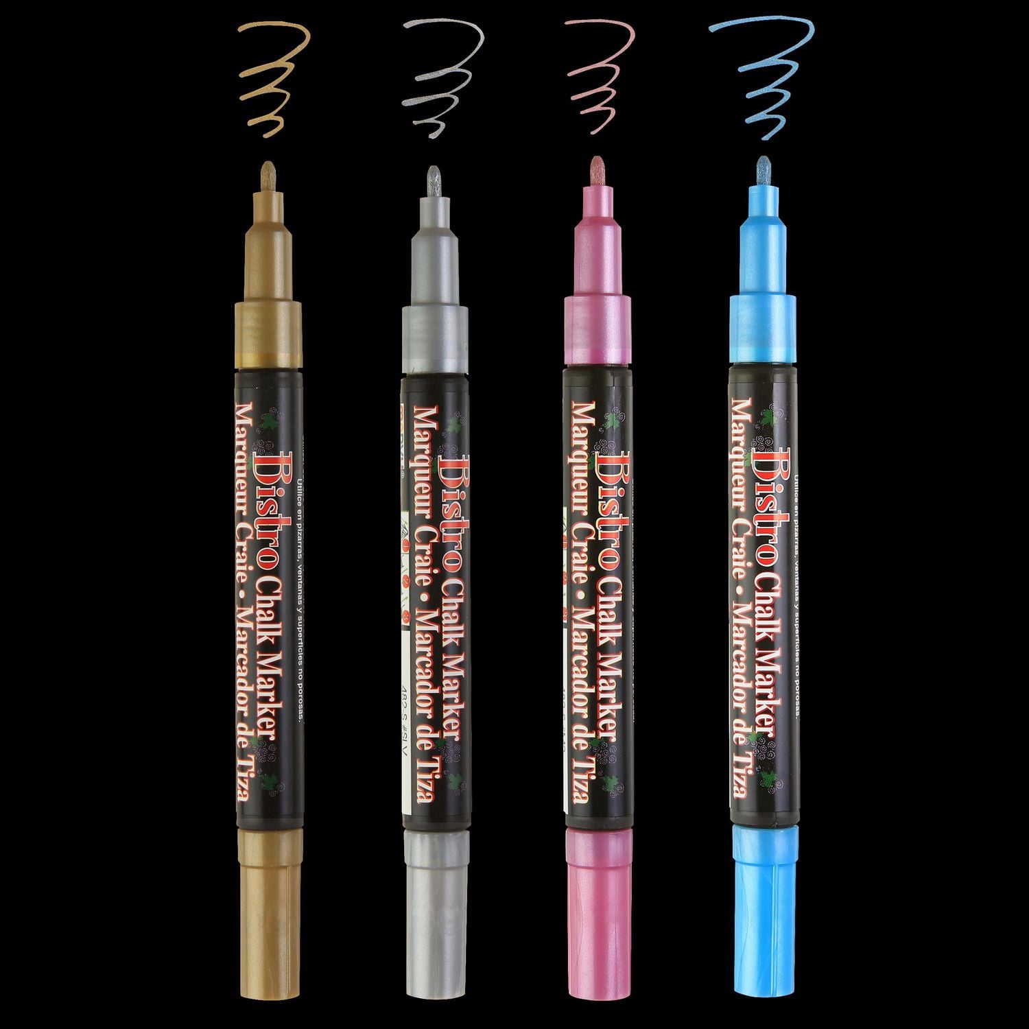 MARVY UCHIDA® BISTRO CHALK MARKER 4 PIECE METALLIC FINE POINT SET