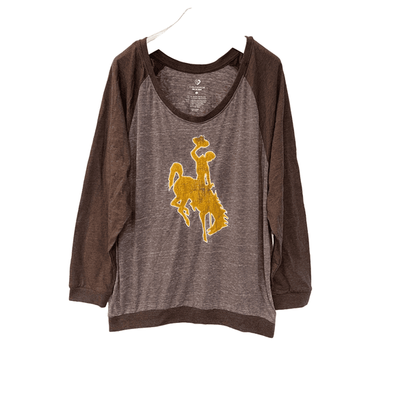 Colorado Women's Raglan Long Sleeve Scoop Neck Sweatshirt, Heather Maroon, Large