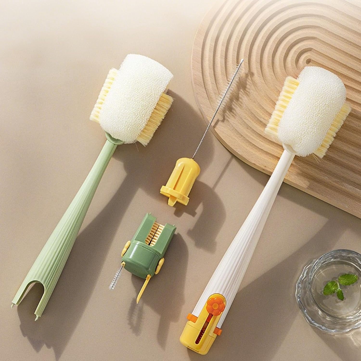 5-In-1 Bottle Cleaning Brush Set With Long Handle for Water Bottles and Cups