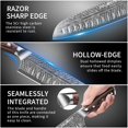 thumbnail image 4 of Plys Japanese Knife 7-Inch : Ultra Sharp Kitchen Knives, Professional Chef Knife, High Carbon Stainless Steel Santoku Knife, Solid Wood Handle, 4 of 7
