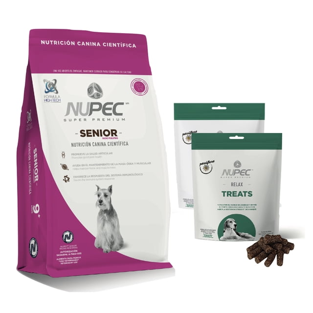 KIT Nupec Senior Razas Pequeñas 8 kg con Regalo Nupec 2 RELAX Treat de 180 grs