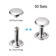 thumbnail image 3 of Unique Bargains 50 Sets Leather Rivets 9mm Double Cap Rivets 12mm Height Studs Silver Tone, 3 of 5