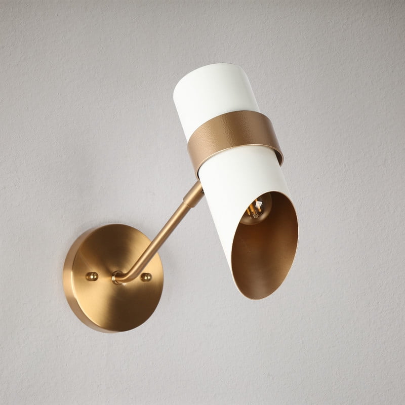 LNC Directional Wall Sconce,Modern Metal Wall Light,White Gold Finish for Bedroom Living Room