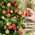 thumbnail image 4 of RV 42 Piezas Adornos de Bolas de Árbol de Navidad Bolas de Navidad Colgantes de Plástico con Purpurina Adornos de Árbol de Navidad Bolas Colgantes de Árbol de Navidad de 2,36" y 1,18" para Decoración Navideña (Rojo, Dorado, Nieve) Rojo Verde, 4 of 5