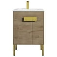 thumbnail image 5 of 24" Freestanding Bathroom Vanity with Sink & Mirror & Medicine Cabinet - Brush Gold Hardware - Classic Oak, 5 of 8