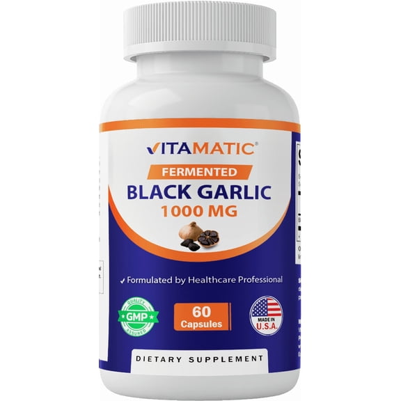 Vitamatic Fermented Black Garlic Extract 1000 mg 60 Capsules