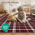 thumbnail image 4 of ODIKA 8'x10' Washable Area Rug Gingham Crossbar Grid Christmas Festive Holiday Rectangular Design for Living Room, Under Sectional, Family , Durable, Non-Slip, 4 of 7
