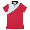 thumbnail image 3 of Monterey Club Women's Enjoy Stripe Contrast Zip Golf Polo Shirt #2342, 3 of 4