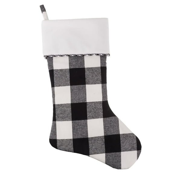 Haute Decor Black and White Buffalo Check HangRight® Christmas Stocking - 1 Stocking