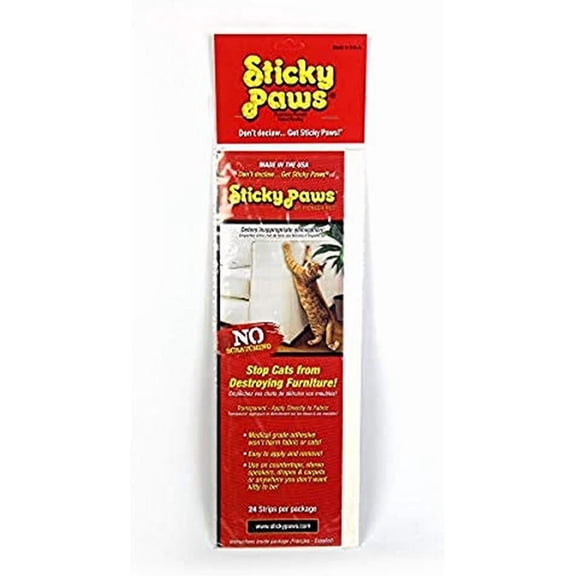 Sticky Paws Cat Training Aid - Deter Scratching - Sticky Sheets (Strips (2" x 12"))