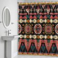 thumbnail image 5 of Orange Aztec Boho Shower Curtain for Bathroom Decor, Tribal Geometric Waterproof Fabric Shower Curtain, 72"x72" Set with 12 Hooks, 5 of 9