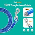 thumbnail image 5 of Petbobi Dog Runner for Yard Outdoor Camping 50FT W/ 9.8FT Dog Tie Out Cable Dog Lead Zipline Portable Overhead Trolley System Rust Proof Heavy, Orange, 5 of 6