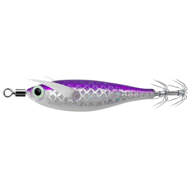 Cebo Calamar Que Brilla en Con Ojos 3D Anzuelo Luminoso para Pesca Nocturna