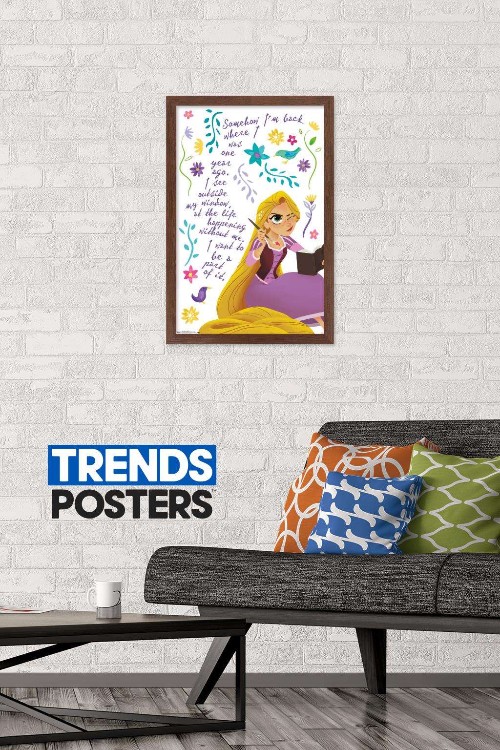 Disney Tangled - Thoughts Wall Poster, 14.725" x 22.375", Framed
