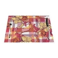 thumbnail image 1 of YFYANG Washable Heat-Resistant Placemats, 70% PVC/30% Polyester, Red Baroque Floral Texture Kitchen Table Mat, 12" x 18" 1 Pcs, 1 of 6