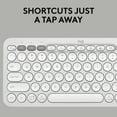 thumbnail image 4 of Logitech Pebble Keys 2 K380s, Multi-Device Bluetooth Wireless Keyboard with Customizable Shortcuts, Slim and Portable, Tonal White, 4 of 11