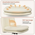 thumbnail image 3 of HOFFREE Indoor Mid Back Height Adjustment and 360 Degree Swivel Office Desk Chair, Cream, 3 of 12