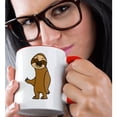 thumbnail image 2 of 3drose, Funny Cute Funky Hip Sloth Cartoon, 15oz Two-tone Red Mug, 2 of 6