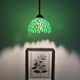 thumbnail image 4 of Tiffany Mini Hanging Lights Plug In Green Leaves Stained Glass LED Bulb Included 8”W*8”D*60”H, 4 of 6