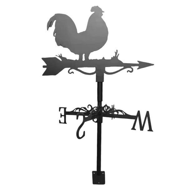 Veleta con forma de gallo para montaje en valla, veleta decorativa para jardín con estacas 4 estilo