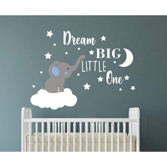 Dream Big Little One Elephant - Adhesivo Decorativo Para Pared, Diseño De Elefante