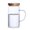 Clear, variant on Leojiow Glass Water Pitcher With Lid And Handle Juice Jug Cold Jug Glass Jug Glass Cups Drinking Glasses Glass Water Pitcher With Lid One Size Home Decor