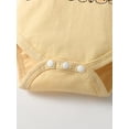 thumbnail image 4 of Infant Baby Girl Clothes Letter Long Sleeve Ruffle Romper Print Pants Set 3Pcs Yellow 0-3 Months, 4 of 6