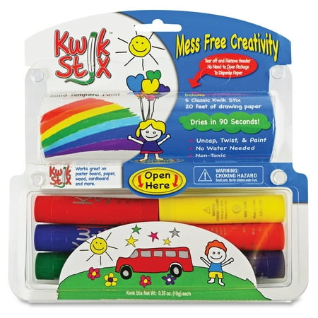 The Pencil Grip Kwik Stix Tempera Paint/paper Set - 6 / Pack - Green, Red, Black, Blue, Yellow, Gray (Best Paper For Tempera Paint)