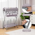 thumbnail image 4 of Infans Baby Changing Table Folding Diaper Changing Station w/ Safety Belt & Wheels Grey, 4 of 6