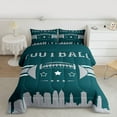 thumbnail image 2 of jejeloiu Football Sport Game Twin Comforter Sets,American Rugby City Silhouette Bedding Set For Boys Teens Reversible 2-Piece, 2 of 8