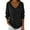 Black, variant on Women's Sweatshirt Sequin Print Long Sleeve V Neck Drop Shoulder Pullover Shirts Black