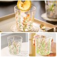 thumbnail image 1 of Taza de café y té, Taza de zumo, cristal borosilicato con estampado de flores, Resistente al calor y al frío, Regalo para cumpleaños Navidad, 1 of 4