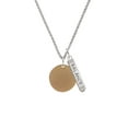 thumbnail image 2 of Delight Jewelry Acrylic 7/8" Disc Goldtone Silvertone Balance Bar Charm Necklace, 23", 2 of 4