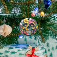 thumbnail image 5 of Funny Christmas Ornament,Gorgeous Flower - Swamped Skull,Xmas Round Ceramic Pendant, 5 of 6