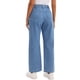 thumbnail image 3 of Jeans de pierna ancha para mujer, de cintura alta, estilo casual Y2K, jeans rectos de mezclilla a rayas, color azul claro, 3 of 6