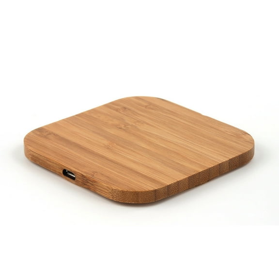 YFGEFTR Wireless Charger Pad Bamboo Wood Cell Phone Wireless Chargers 10W Power Fast Charging Station with Charging Cable
