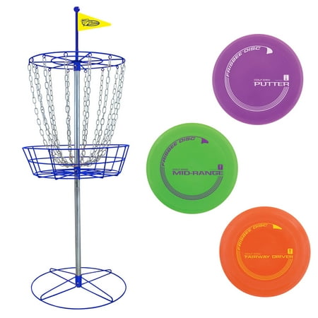 Wham-O PDGA Approved Official Frisbee Disc Golf Set with 3 Discs and Blue