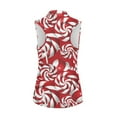 thumbnail image 6 of Yuyamidu Red Candy Canes Golf Shirt for Women Christmas Tank Top Sleeveless Tennis Shirt Breathable Quarter Zip Activewear for Outdoor Sports Size S, 6 of 8