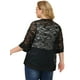 thumbnail image 5 of Plus Size Shrug for Women Bolero Summer Lace Panel Sheer Loose Cardigans Black 2X, 5 of 7