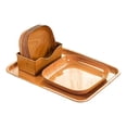 thumbnail image 2 of Plato cuadrado de grano de madera para cocina, plato de , fácil de limpiar, platos portátiles para servir frutas, postre, frutas secas, dulces y 10 piezas, 2 of 8