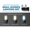 thumbnail image 2 of Westek Battery Operated Wall Sconce with Remote, 2 Pack - Plastic Wireless Battery Wall Light, Easy No Wire Install - 160 Lumens, 4 Hour Auto Shut-Off Battery Wall Sconce - Matte Black Finish, 2 of 9