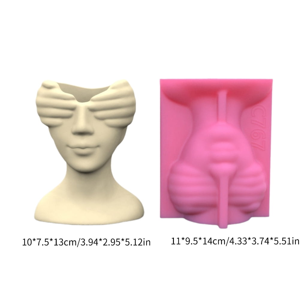 lanema Vase Resin Molds Eye Covering Girl Silicone Mold Succulent Plant Flower Pots Mold Epoxy Resin Casts Mould Home Decors